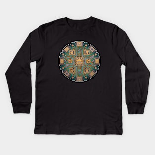 Mayan Circuit Board Kids Long Sleeve T-Shirt